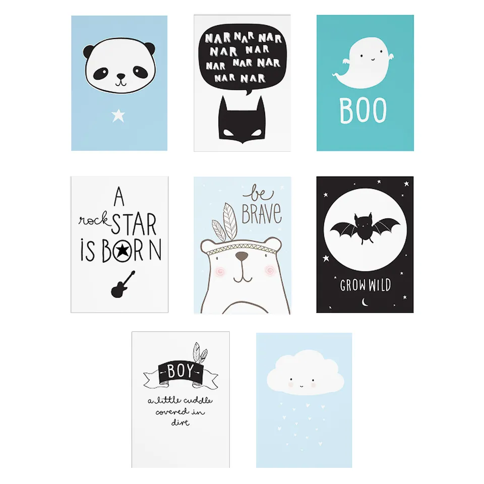 Little Lovely Poster Lightbox Boy set 8 poster A4