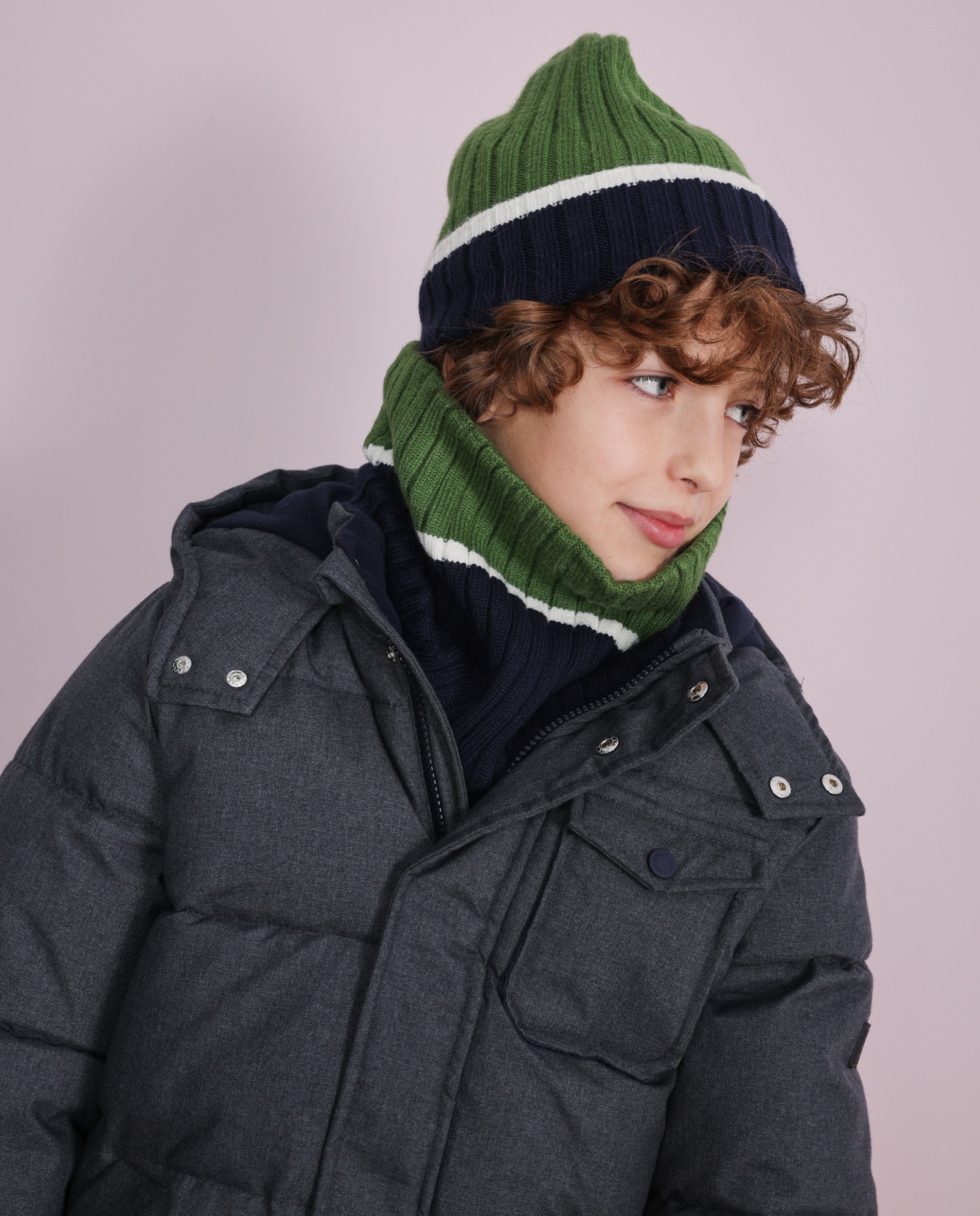 Tuc Tuc Set Cappello Scaldacollo Bimbo Blu Rigato