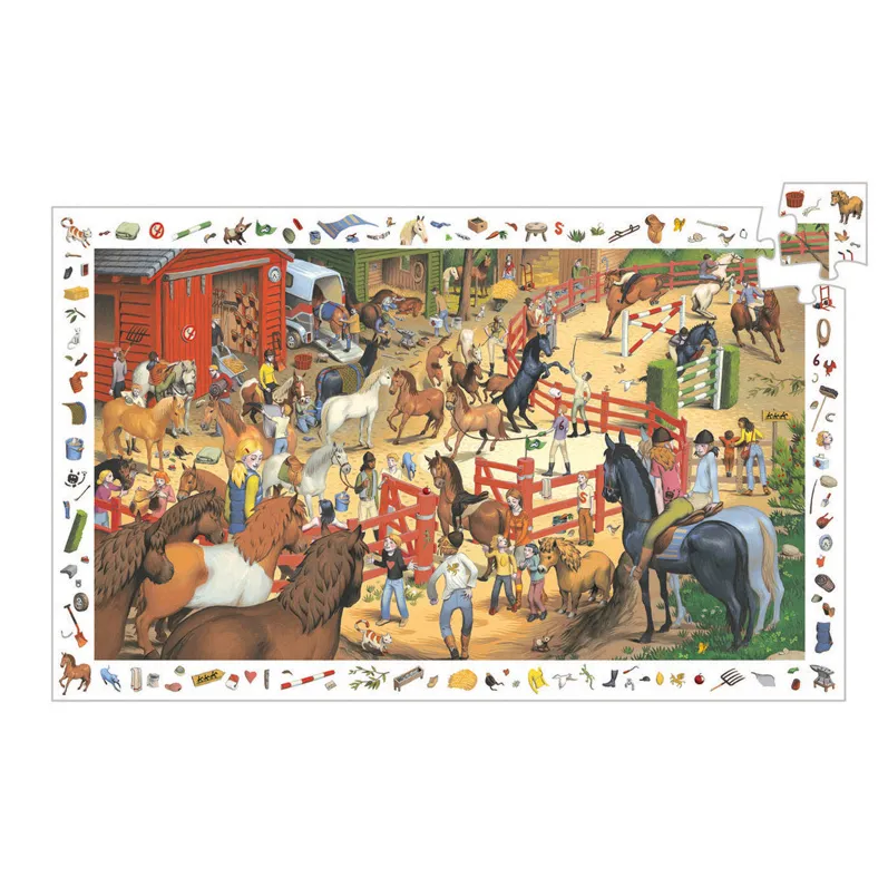 Djeco Maneggio puzzle osservazione 200 pezzi cartone