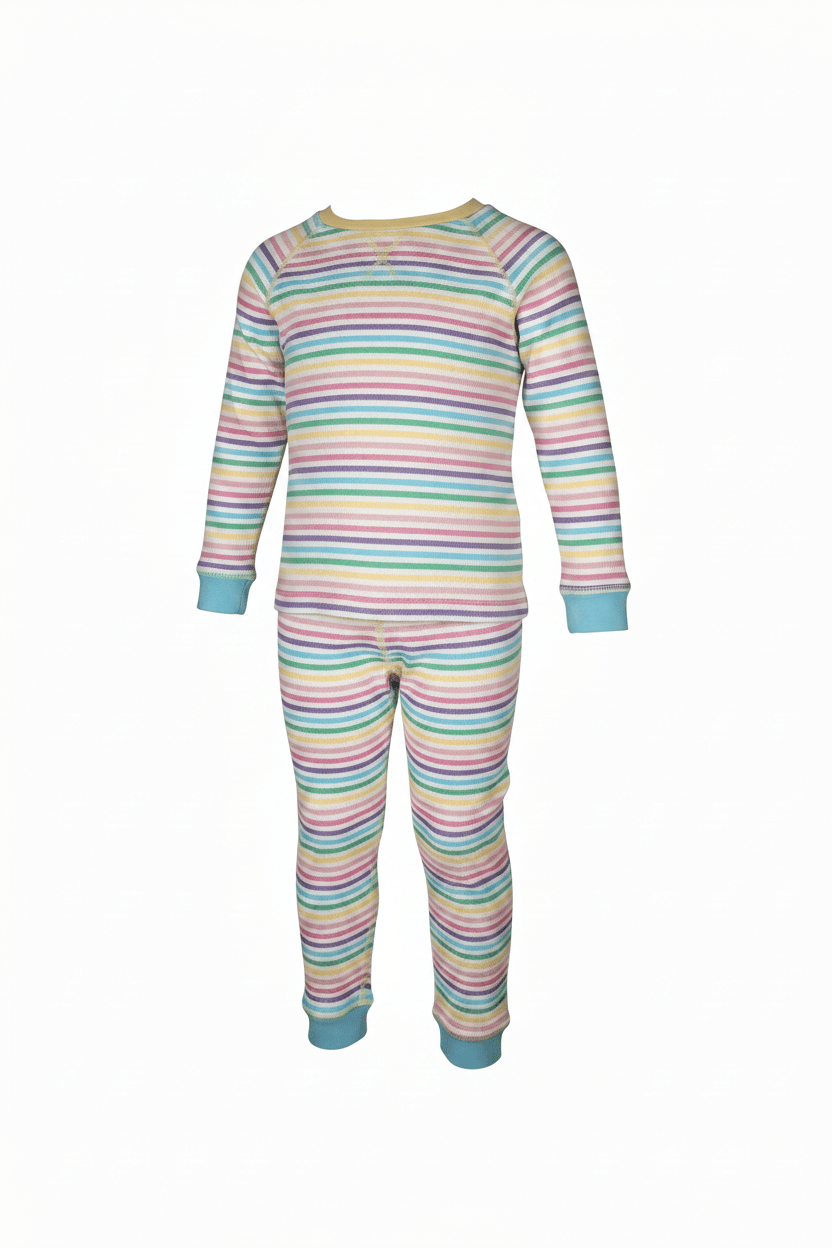 Slugs & Snails Pastel Candy Stripe set pigiama waffle cotone bio