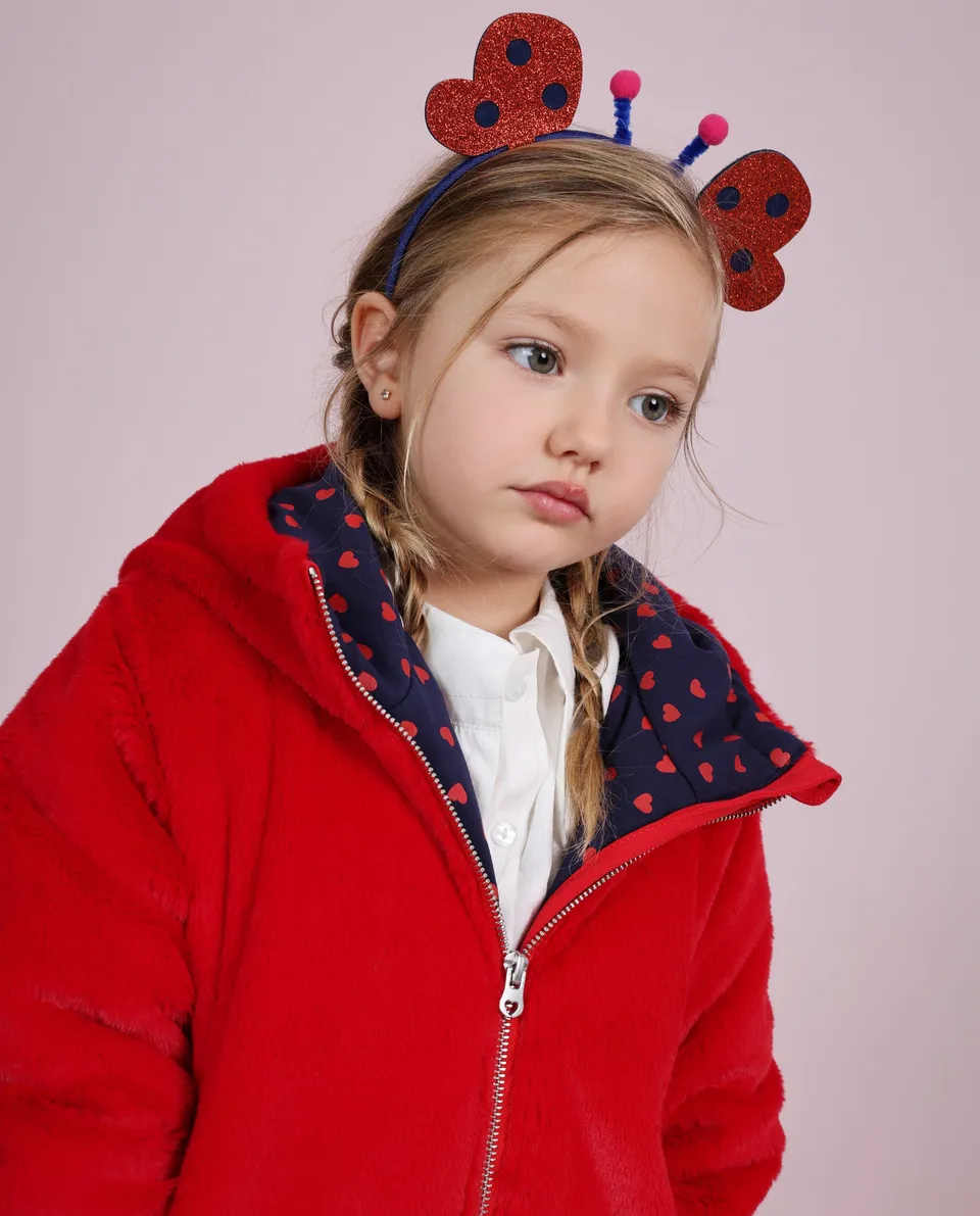 Tuc Tuc Good Wood cappotto bambina rosso cuori