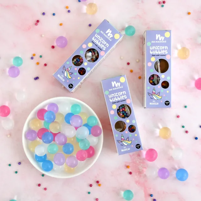 No Nasties Perle d'acqua gioco sensoriale arcobaleno e viola