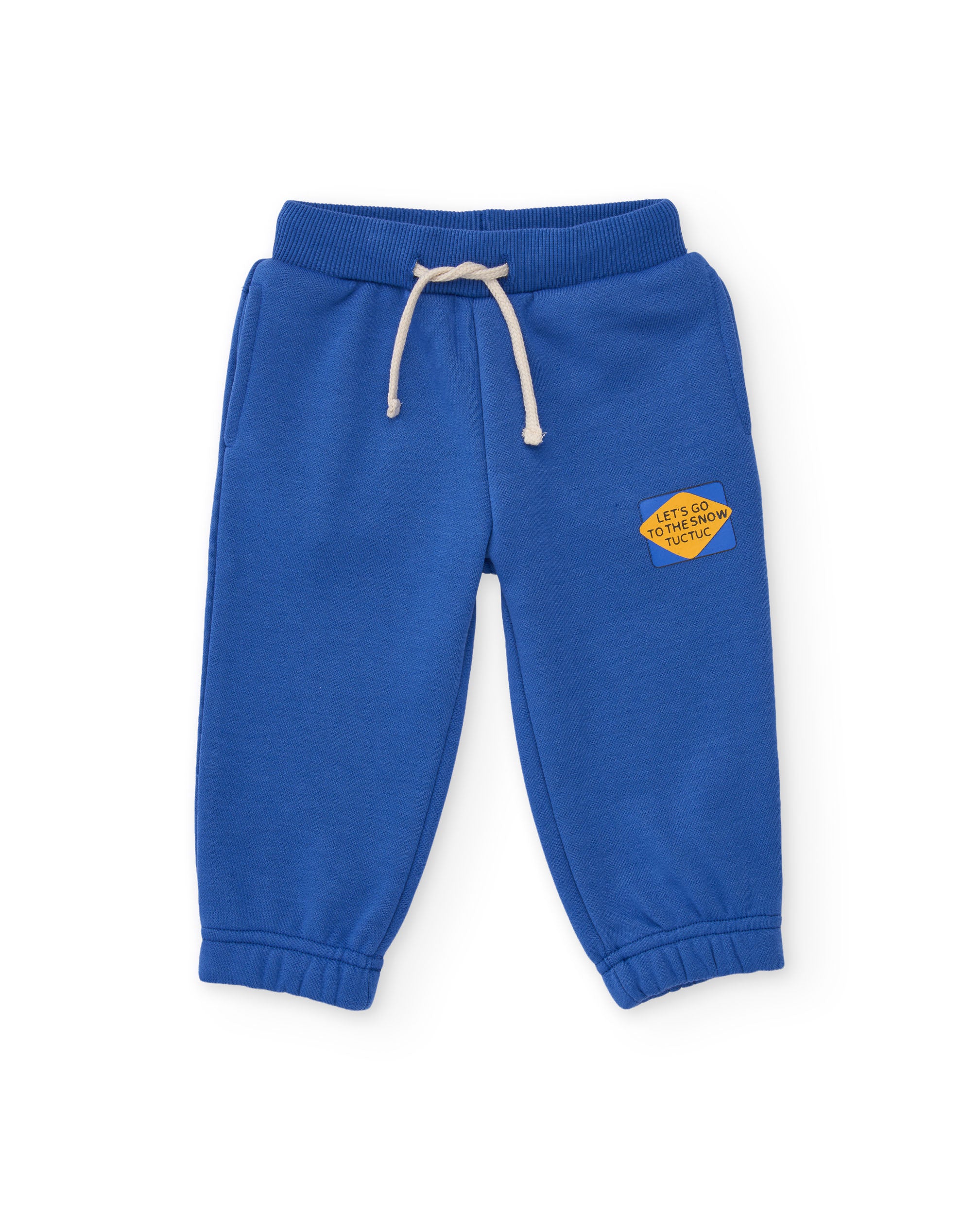 Tuc tuc pantaloni bambino pile blu tasca stampata