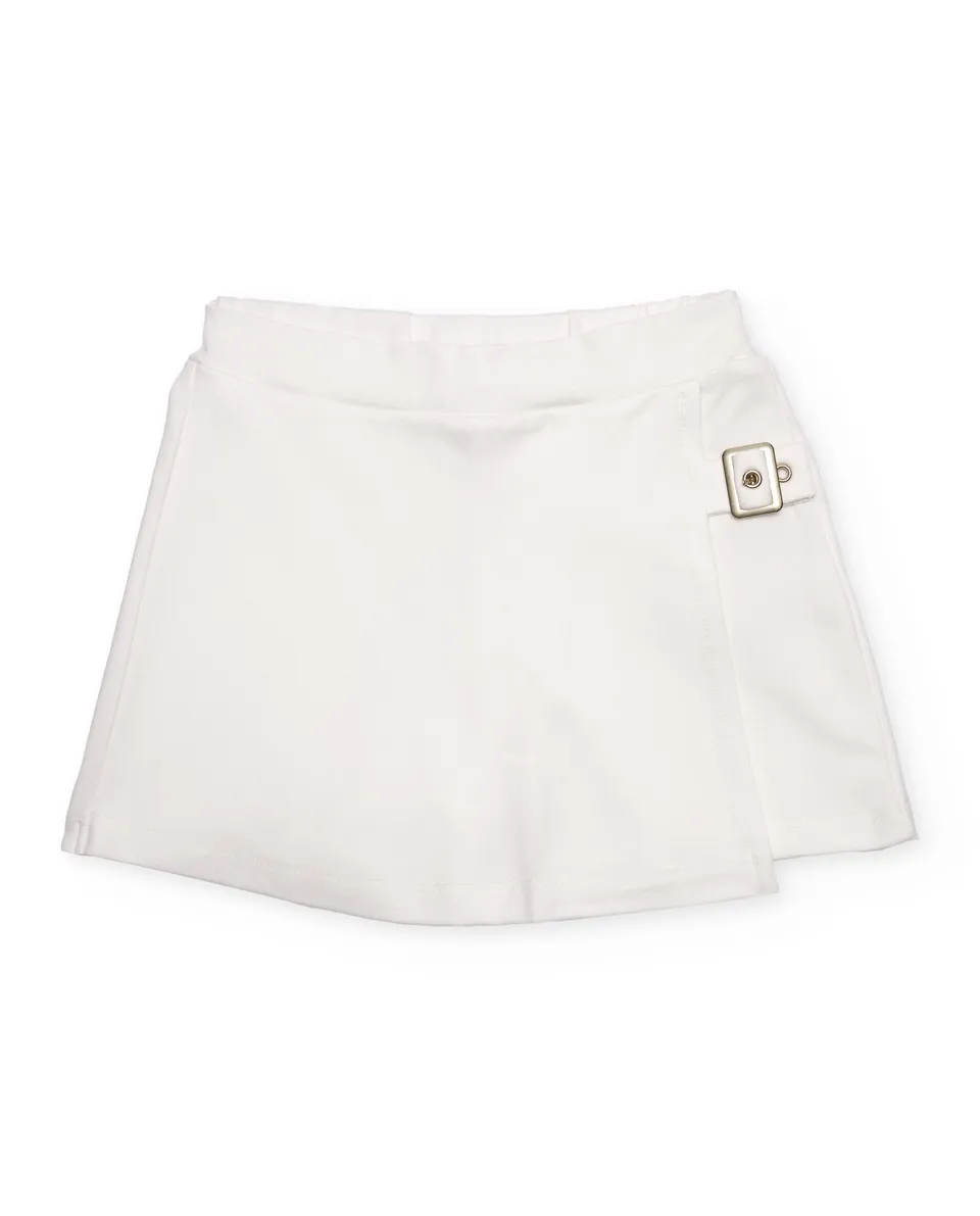 Tuc Tuc gonna pantalonetto bambina bianco con fibbia