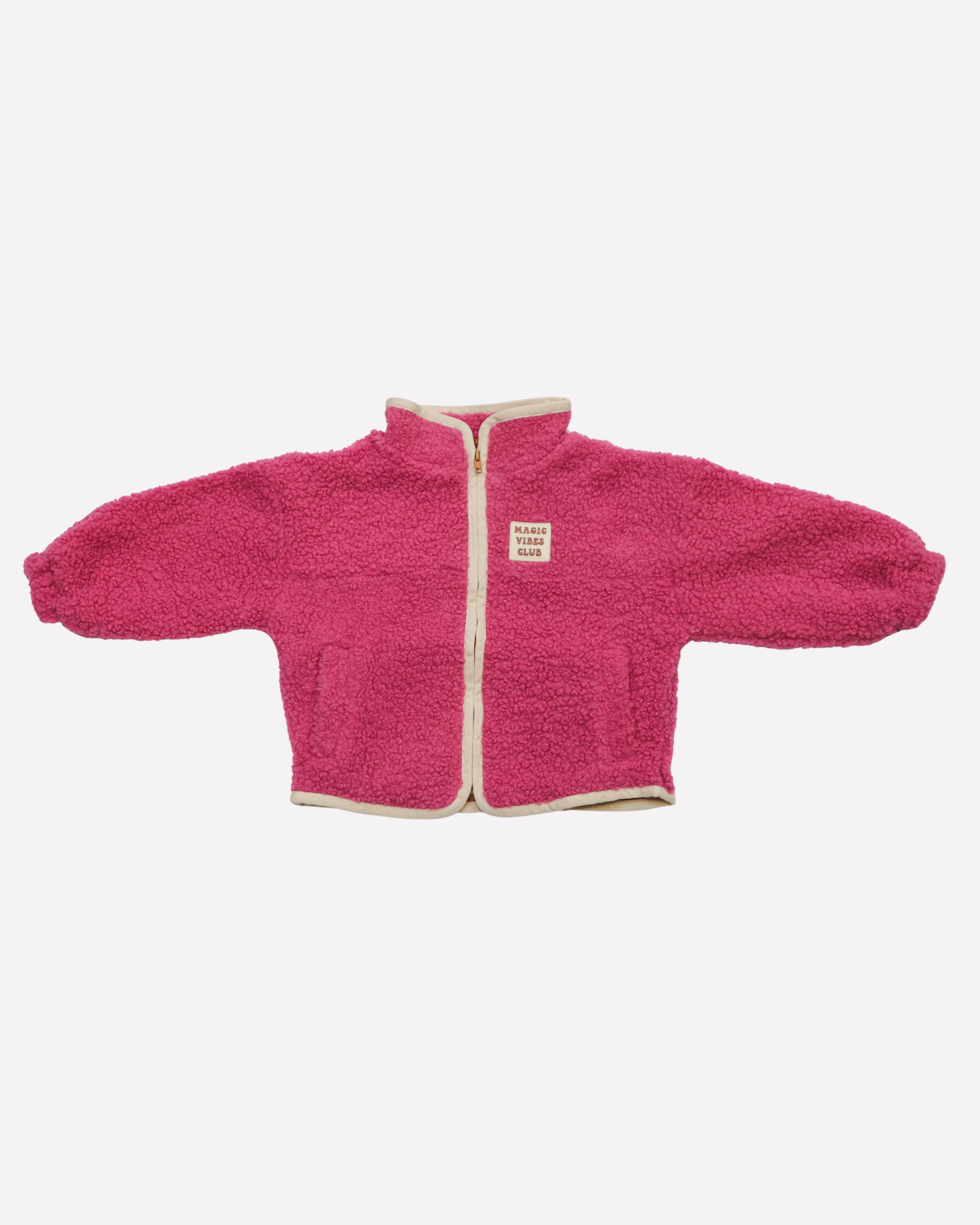 Ella and Rapha Funky Cherry giacca teddy rosa ciliegia