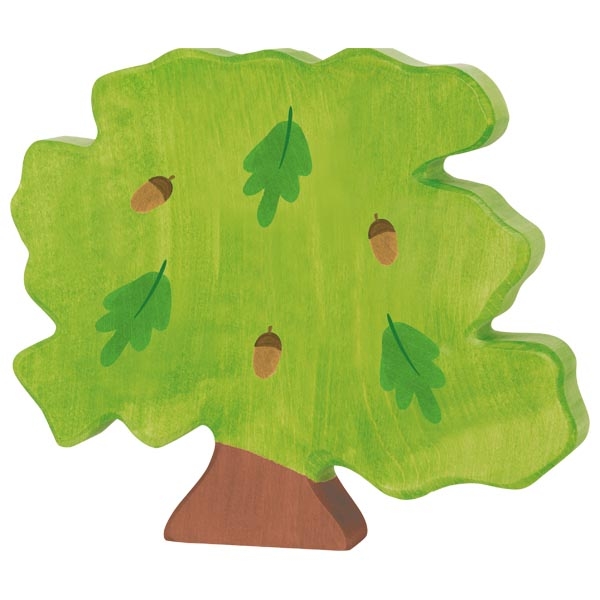 Holztiger Quercia Piccola Figura Legno Dipinta a Mano