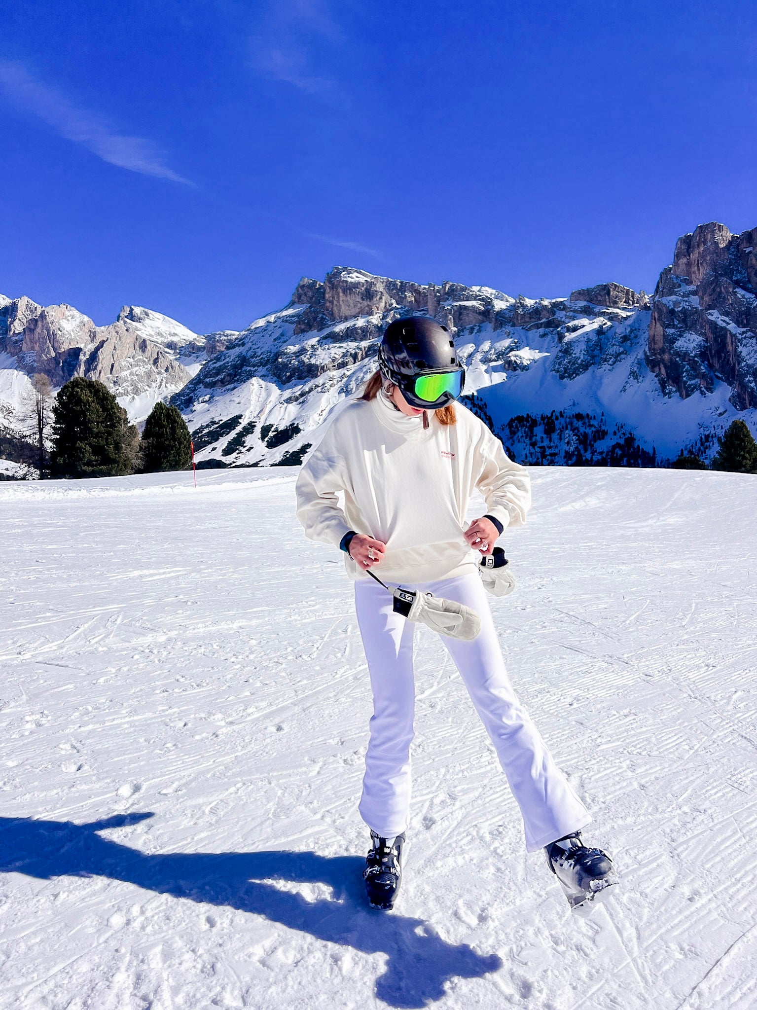 Ella and Rapha Powder Paradise felpa avorio donna stampa