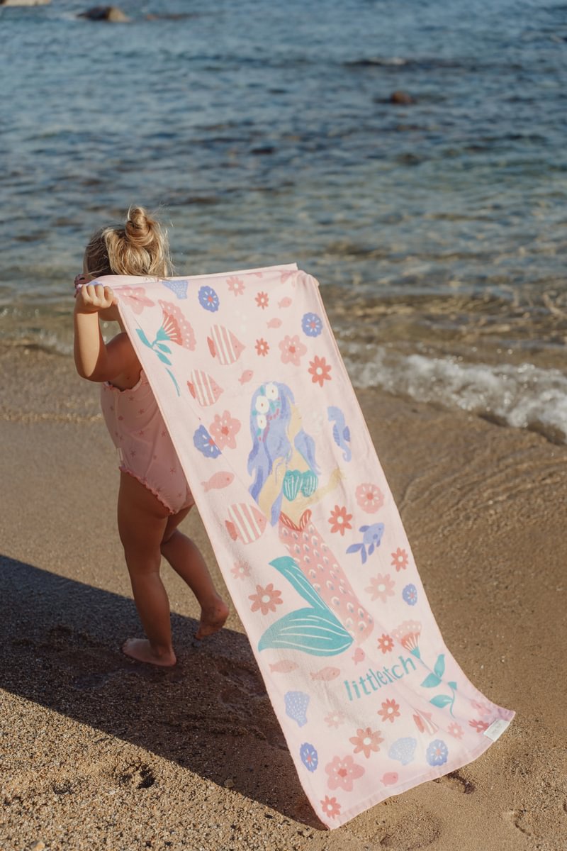 Little Dutch Sirena telo mare bimba rosa 60x120 cm