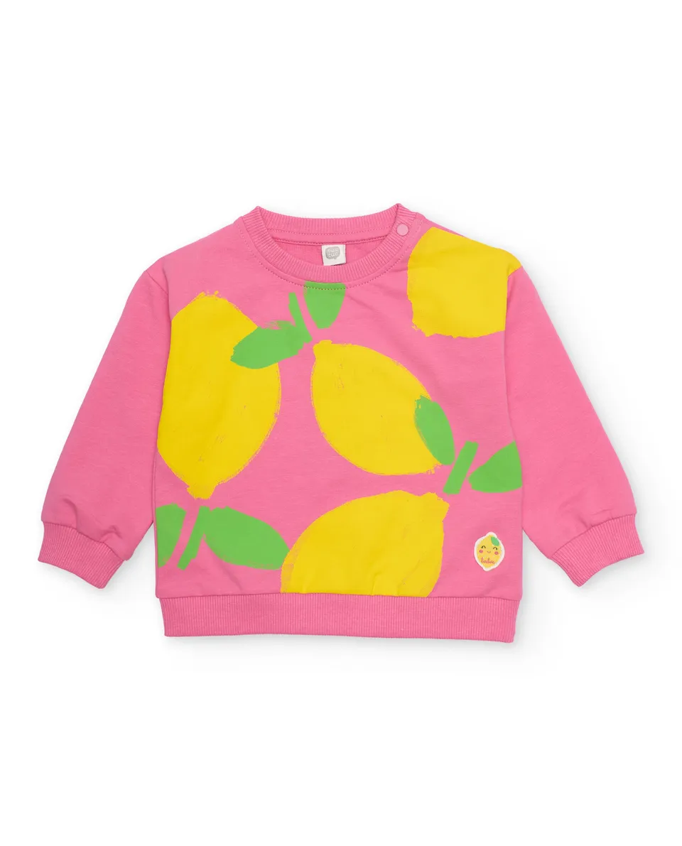 Tuc Tuc felpa bambina rosa stampa limoni