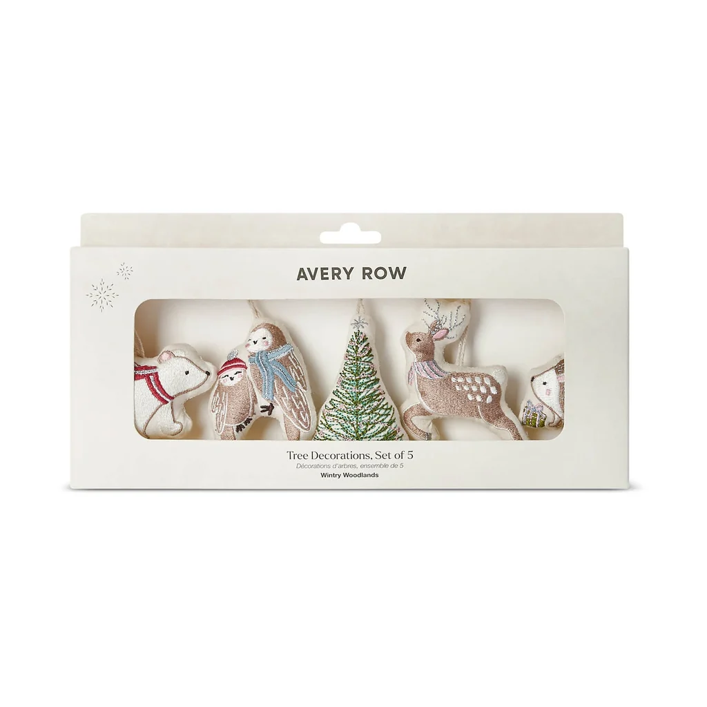 Avery Row Wintery Woodlands addobbi albero set 5 pezzi