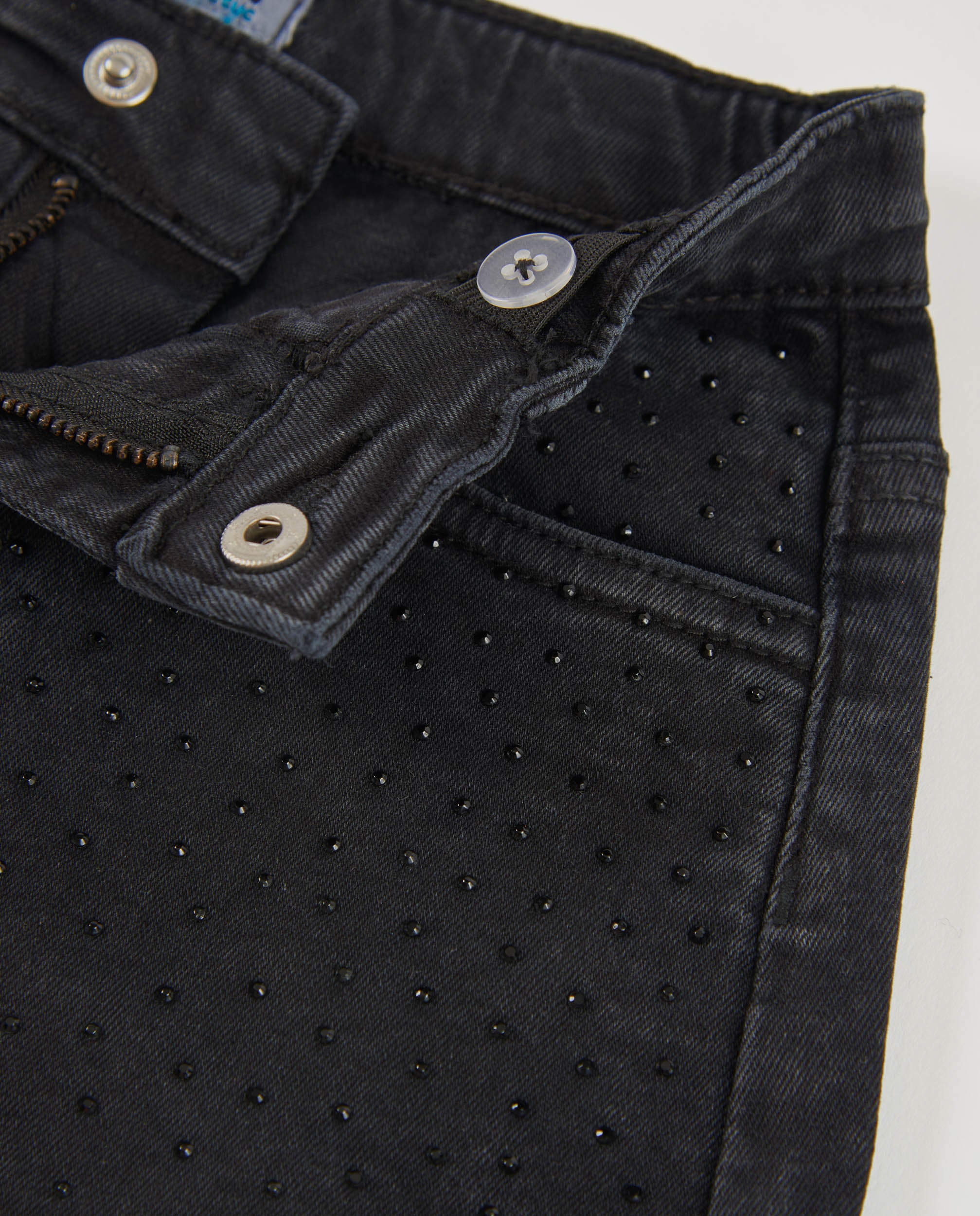 Tuc tuc shorts bambina denim nero borchie