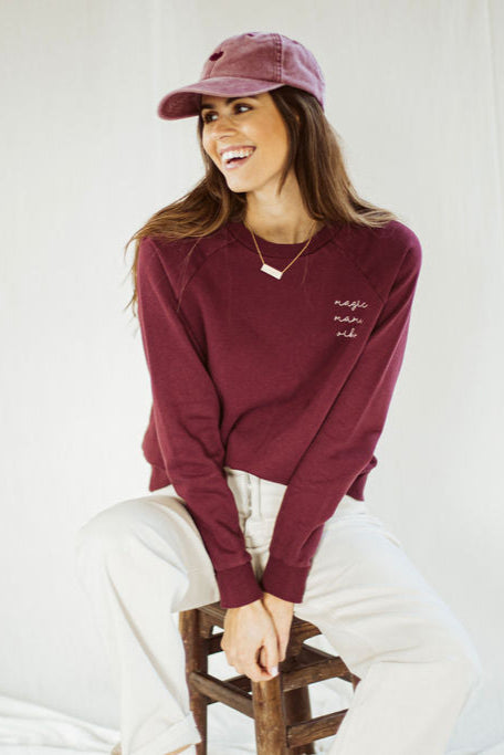 Ella and Rapha MAMA Classic Fit felpa bordeaux burgundy