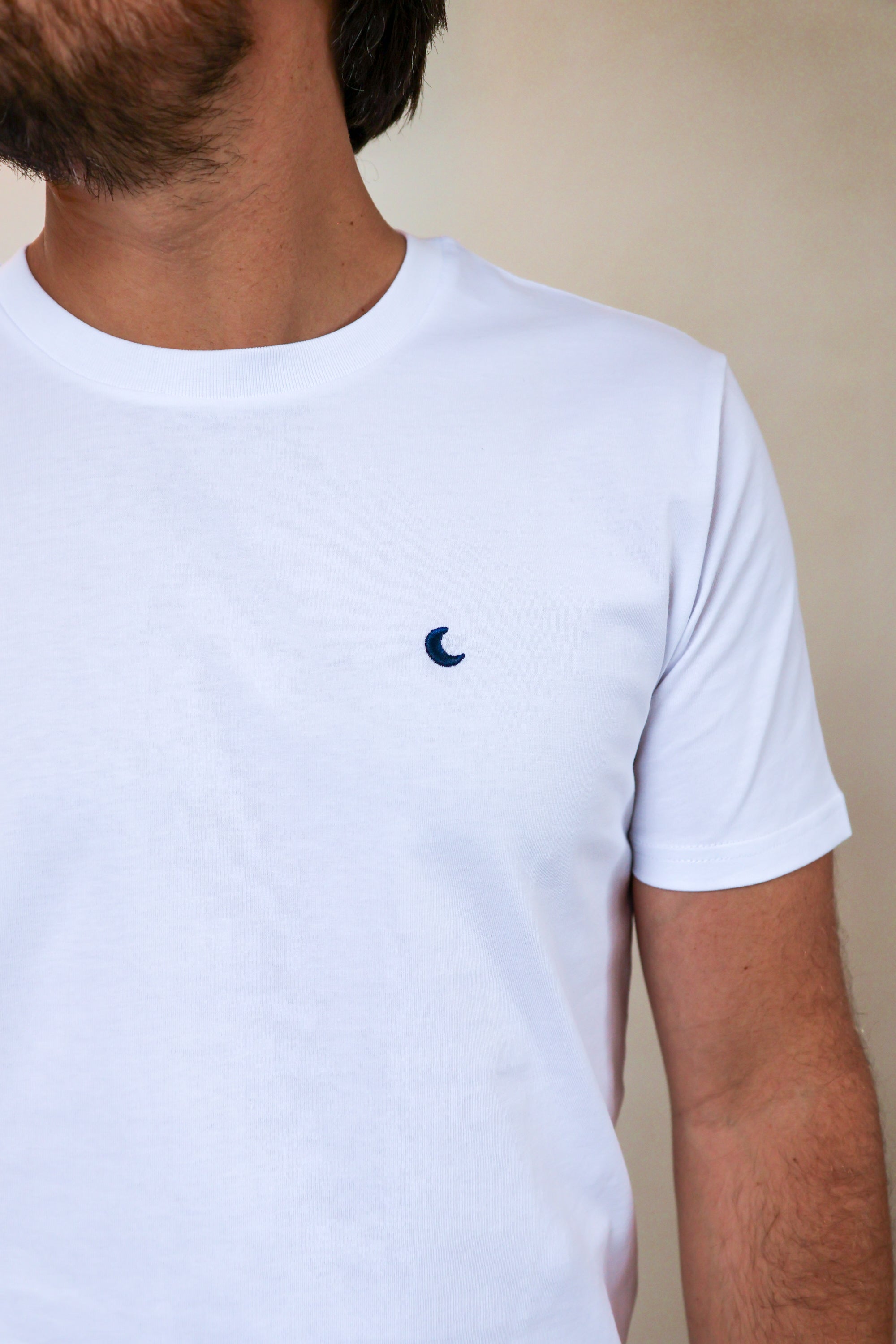 Ella and Rapha Moon t-shirt uomo bianca cotone organico