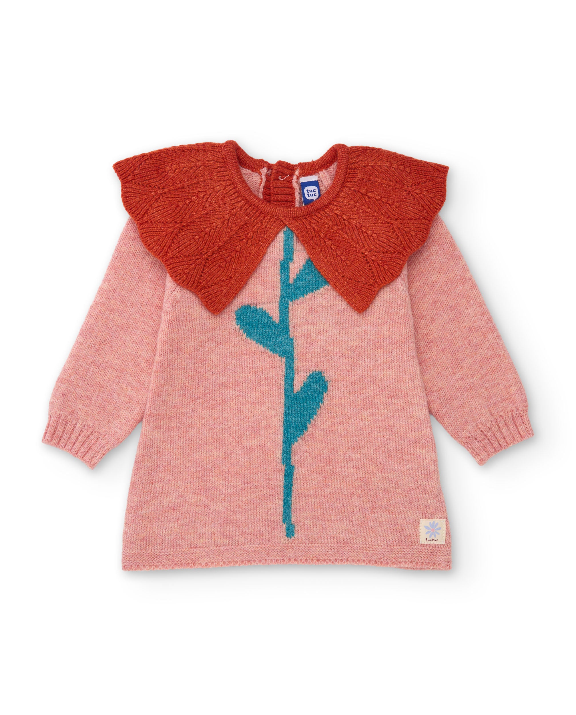 Tuc Tuc vestito tricot bambina rosa chiaro collo