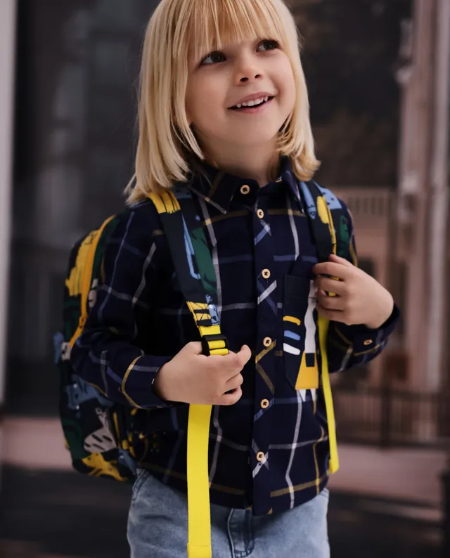 Tuc Tuc camicia bambino blu quadri bottoni legno