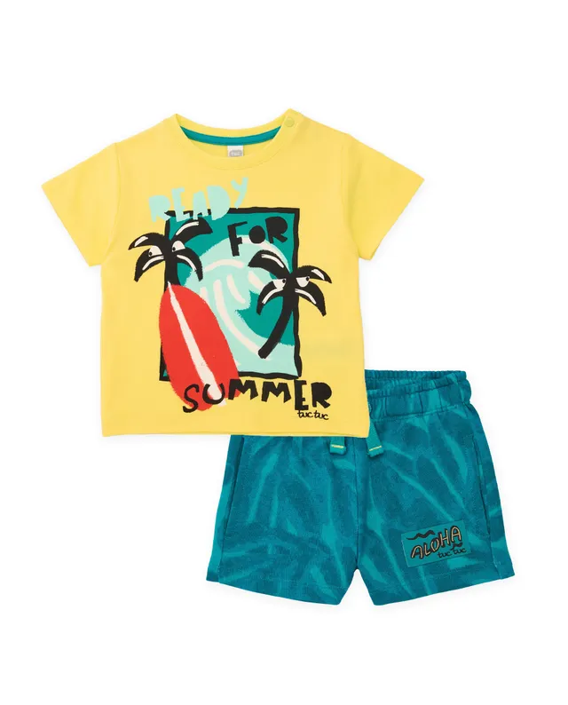 Tuc Tuc completo bambino giallo maglia shorts estate