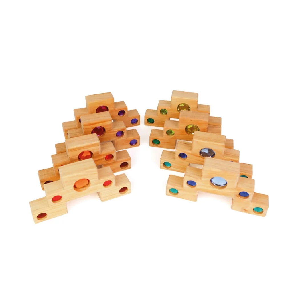 Bauspiel Color Stairs set costruzioni legno 16 pezzi pastello