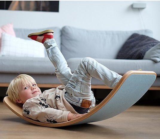 Wobbel Pro Balance Board Legno Feltro Rosa 90 cm 200 kg