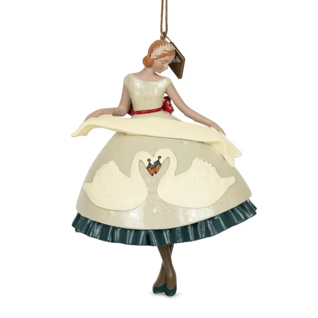 Konges Sløjd Ballerina cigno decorazione Natale resina
