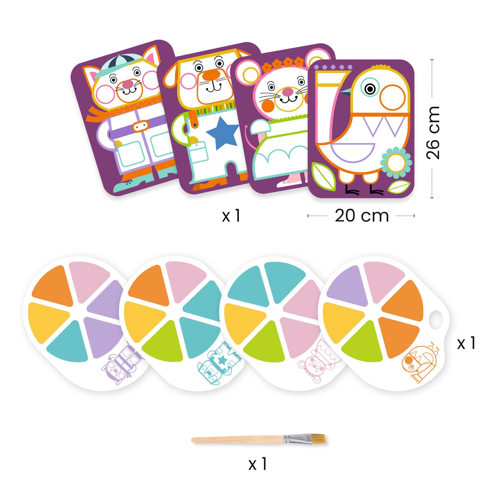 Djeco Chubby Cheeks set tavole da dipingere 4 tele
