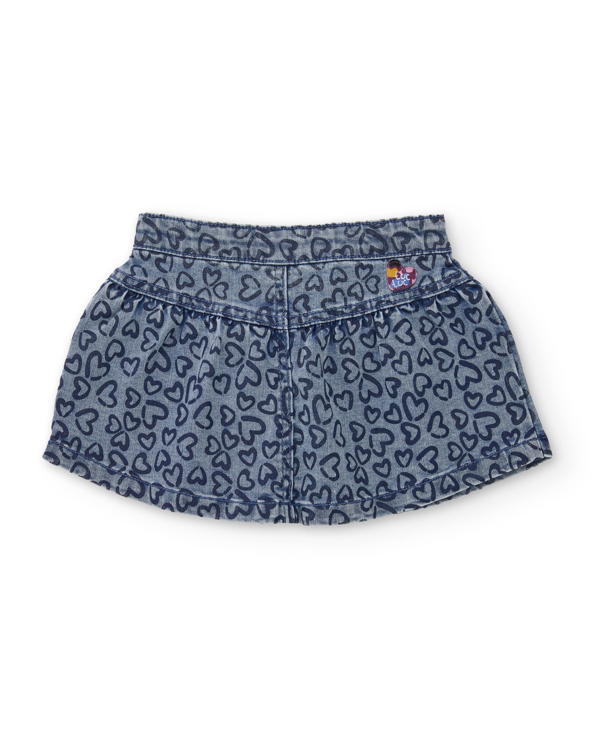 Tuc tuc gonna denim bambina cuori blu denim