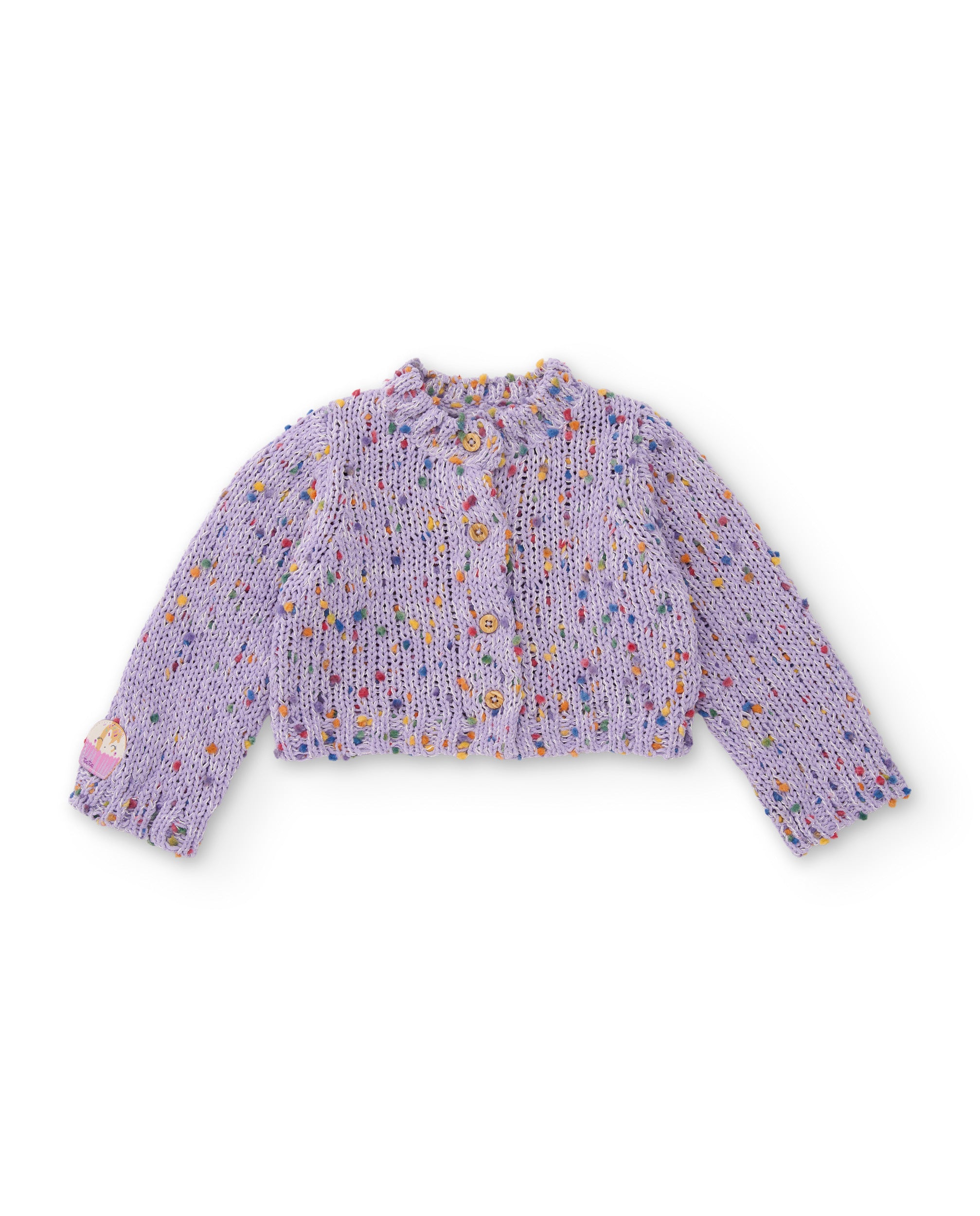 Tuc Tuc giacca maglia neonata lilla stampa fiori