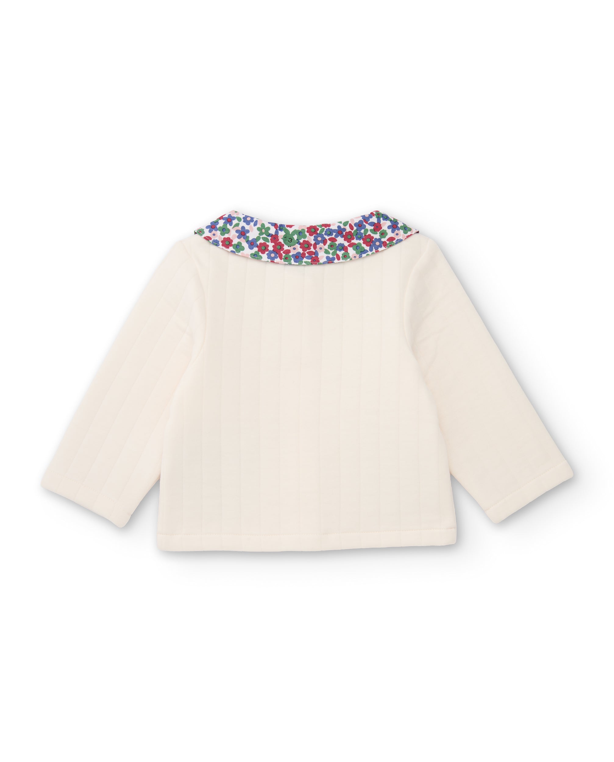 Tuc Tuc cardigan cotone collo fiori ecru