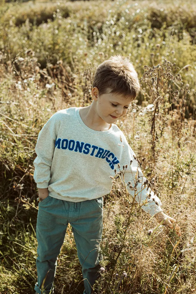 Ella and Rapha Moonstruck loose fit felpa grigio cenere bambino