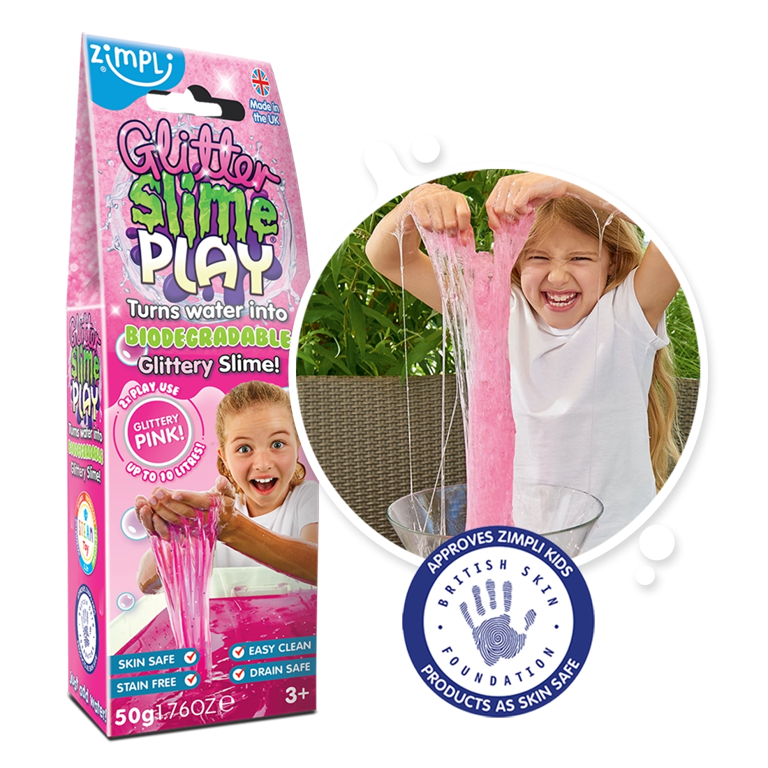Zimpli Kids Slime Play slime fucsia 50 g glitter