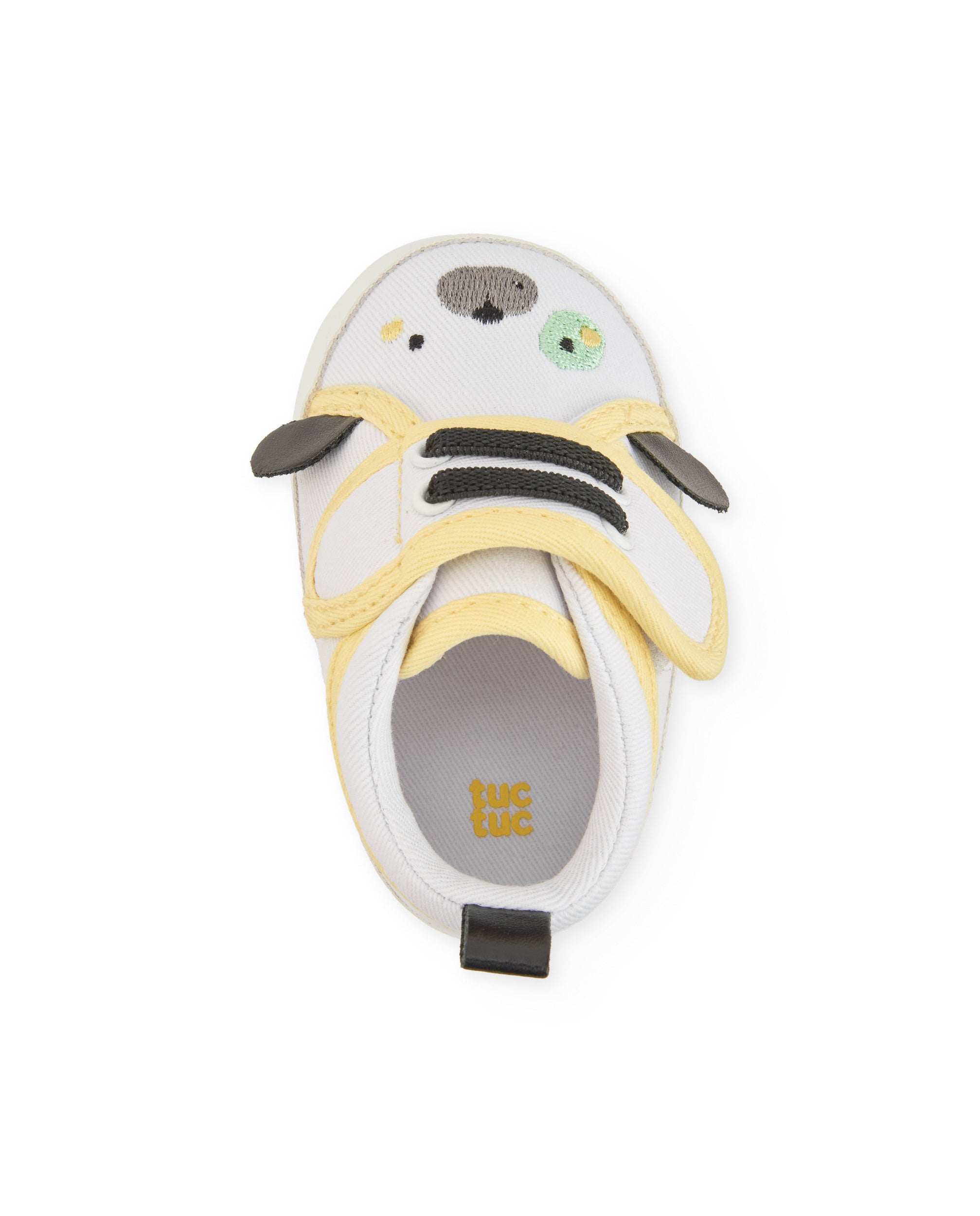 Tuc Tuc scarpine neonato bianche cagnolino velcro