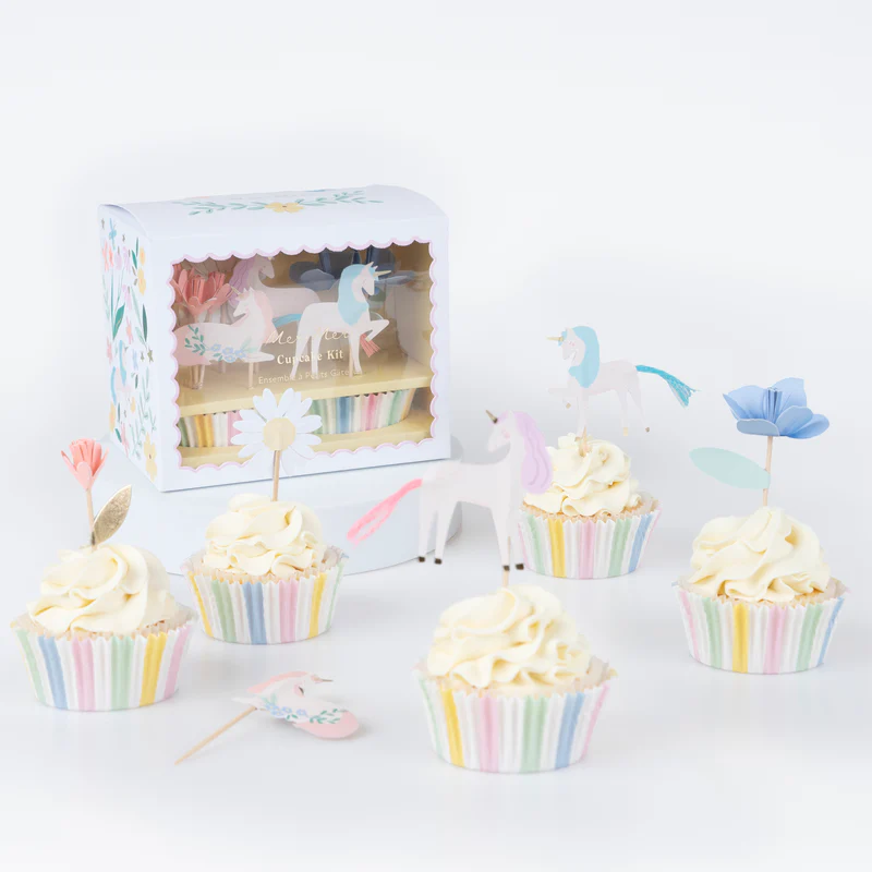 Meri Meri Unicorn kit cupcake 24 decorazioni oro