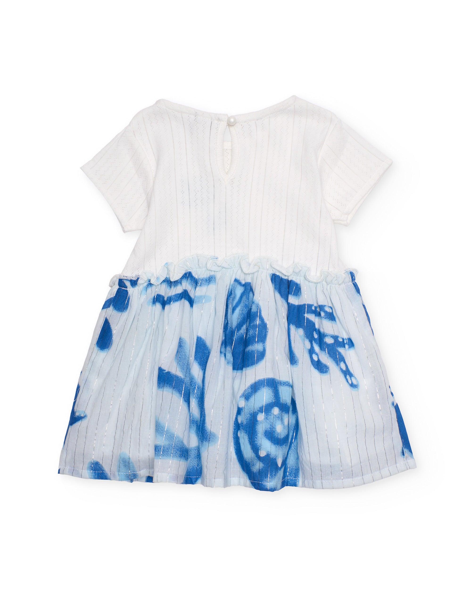 Tuc tuc vestito bambina paillettes bianco e blu