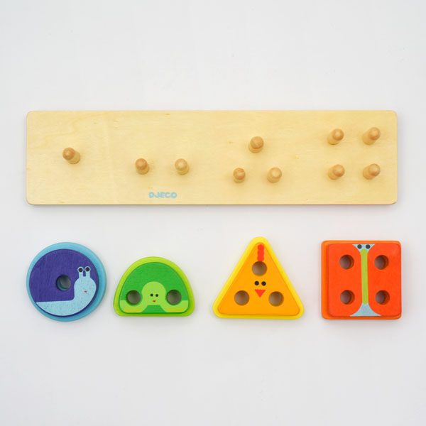 Djeco Basic 1234 gioco impilatore forme in legno 18 mesi