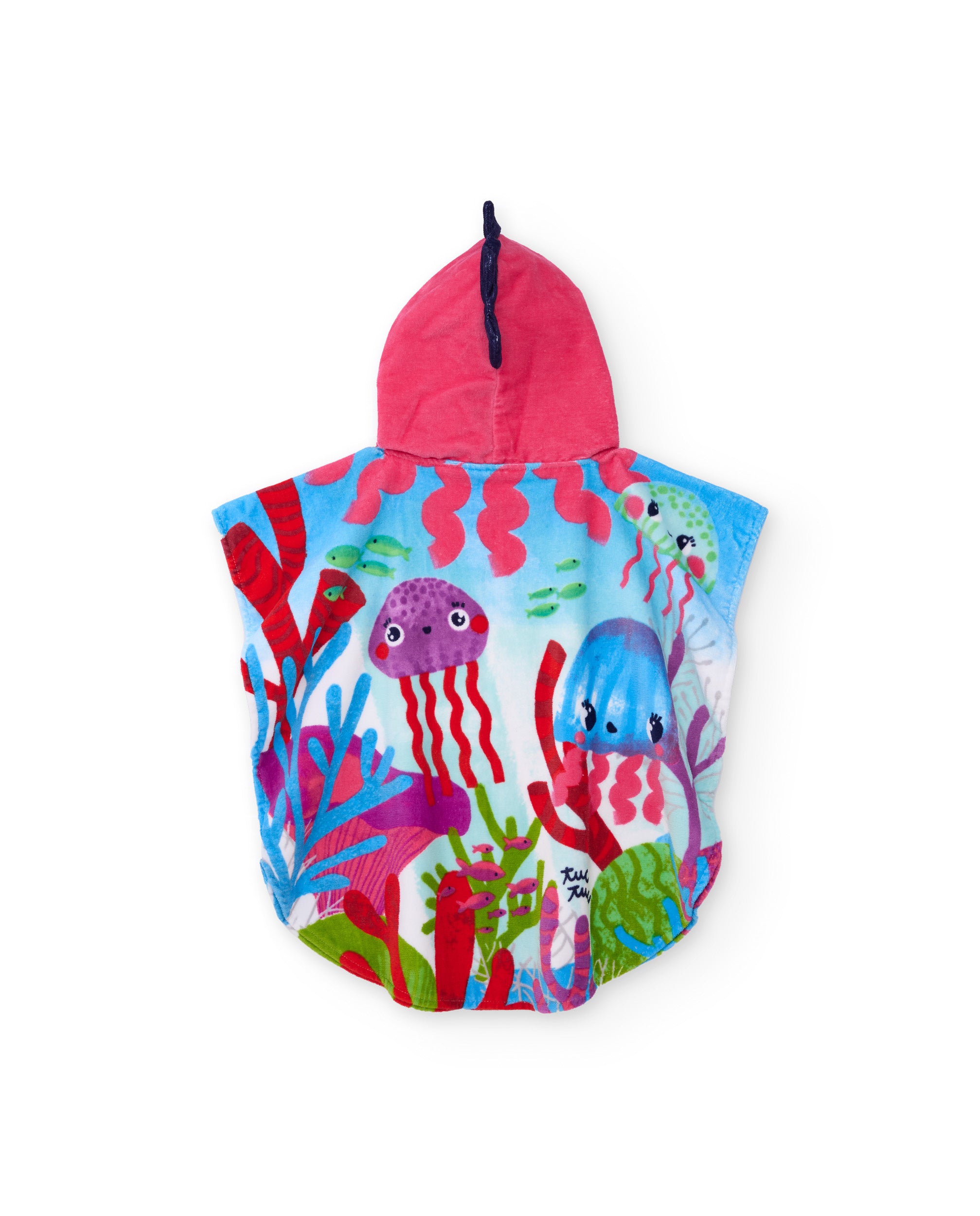 Tuc Tuc poncho mare bambina con cappuccio blu taglia unica