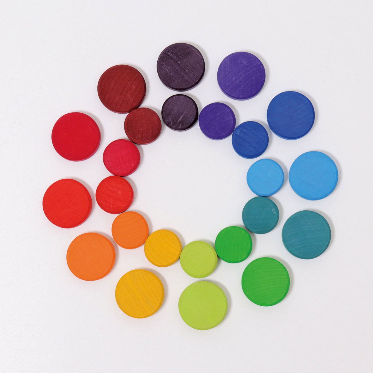 Grimm's Wooden Coins Rainbow monete legno 24 pezzi acero
