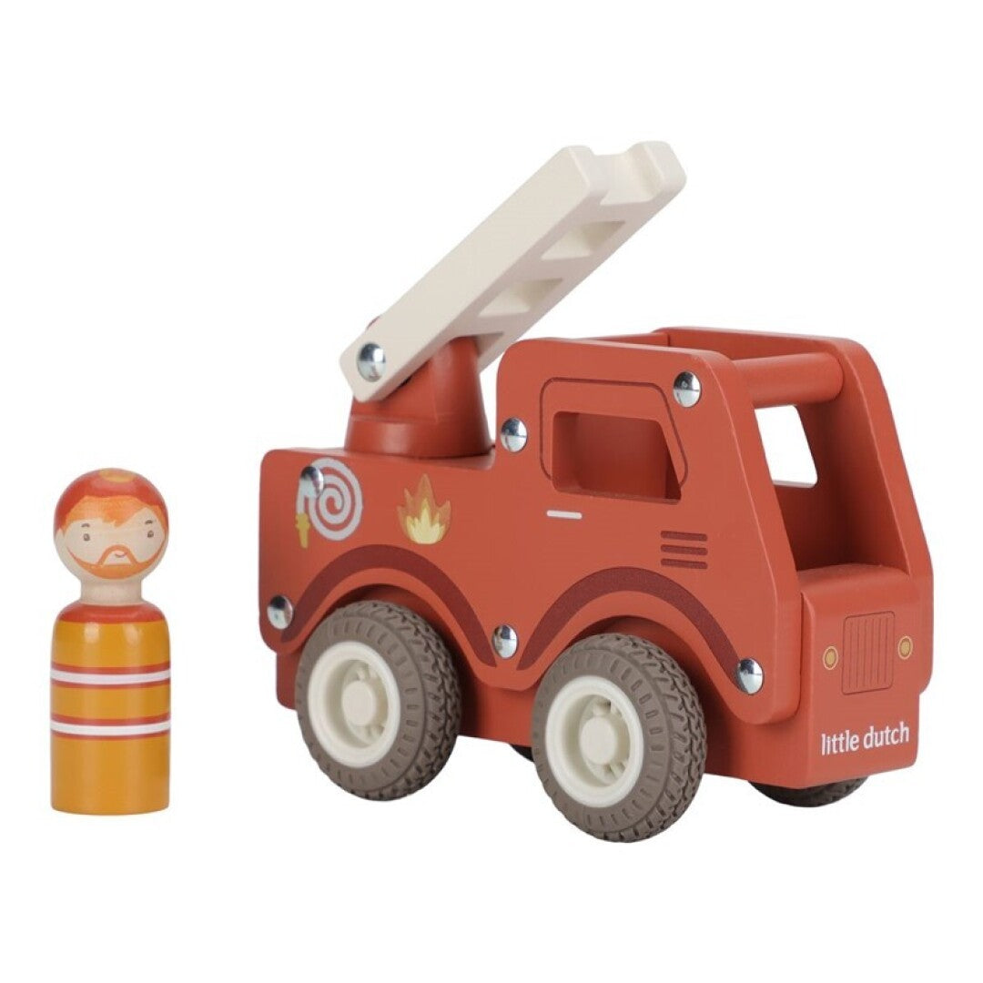 Little Dutch camion pompieri giocattolo legno con scala