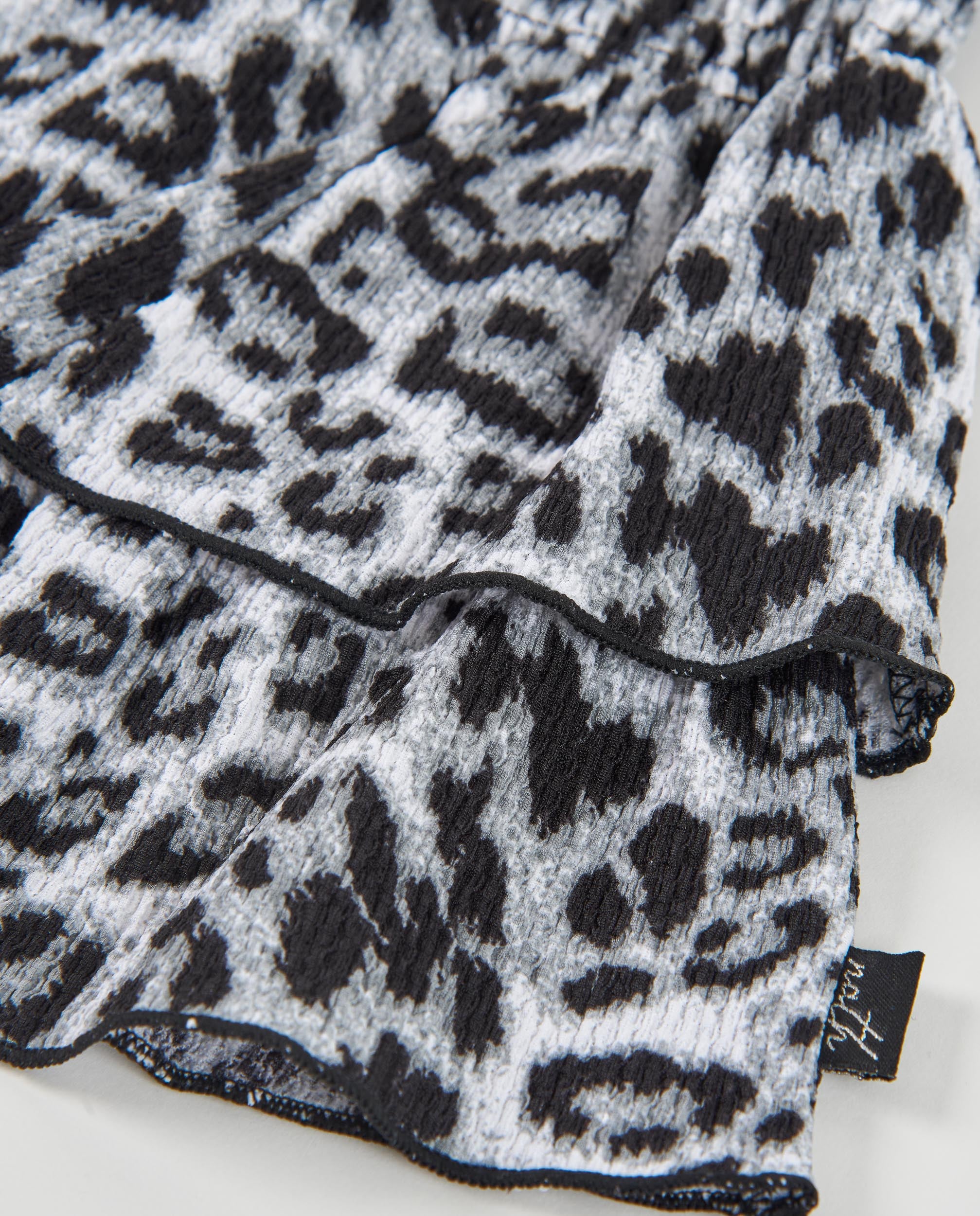 Tuc tuc gonna animalier nera vita arricciata bambina