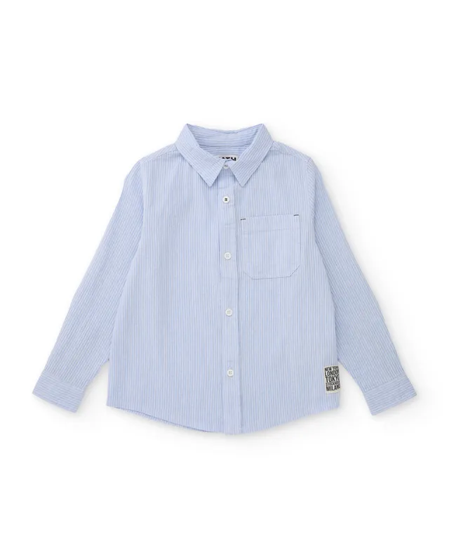 Tuc tuc Camicia bambino cotone righe azzurro celeste