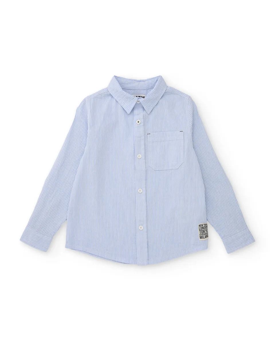Tuc tuc Camicia bambino cotone righe azzurro celeste