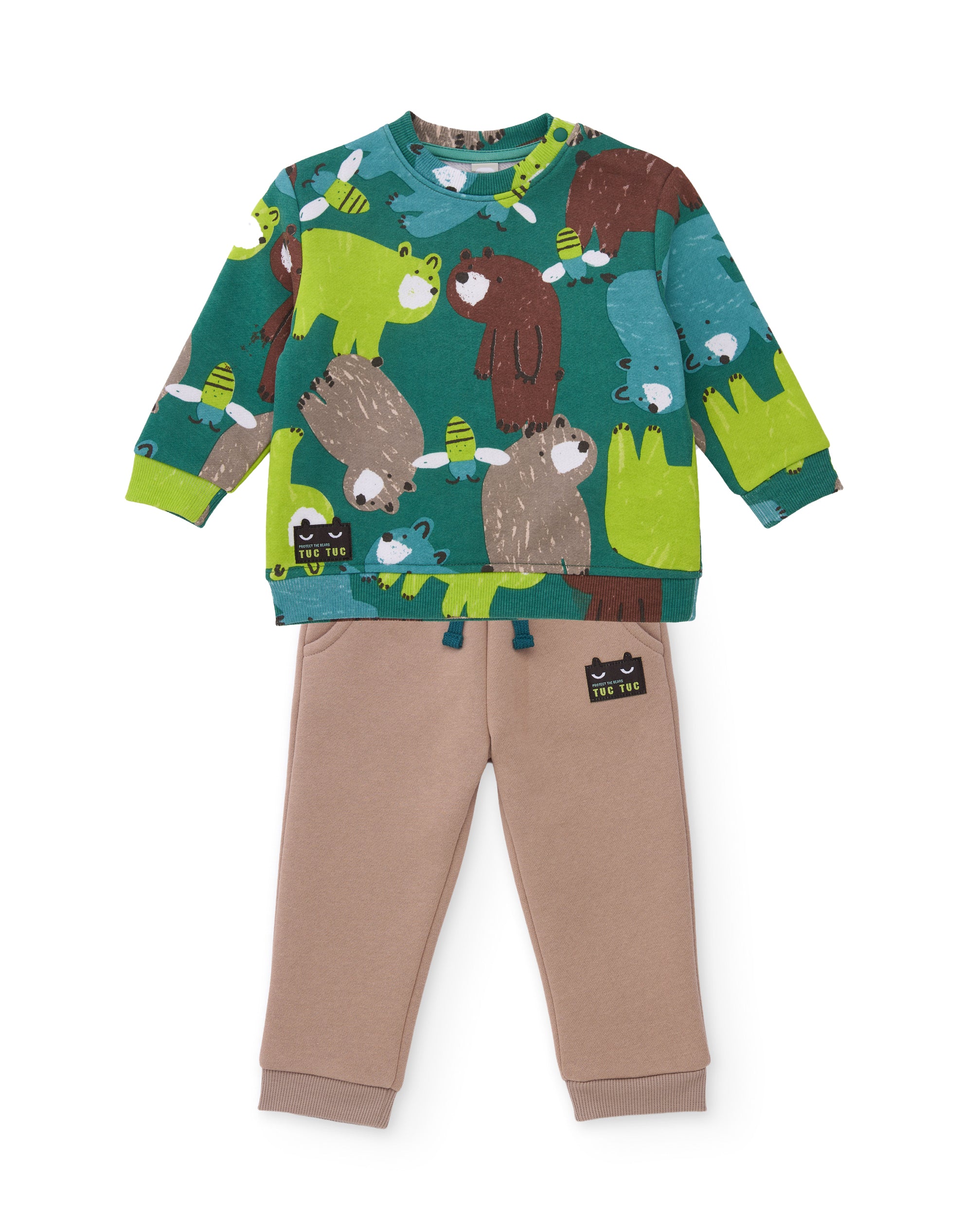 Tuc Tuc tuta bambino felpa orso verde
