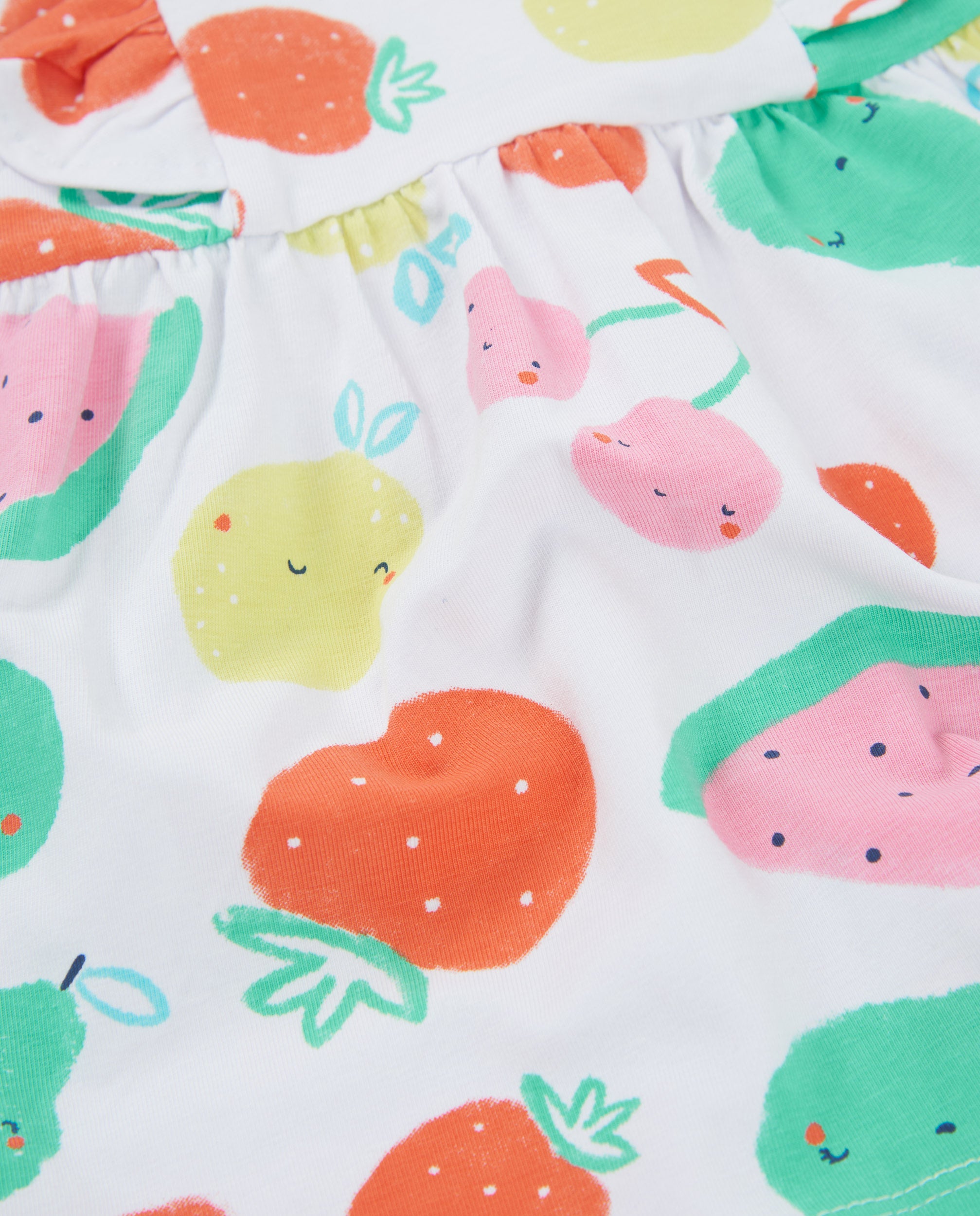 Tuc Tuc vestito neonata frutta bianco con culottina