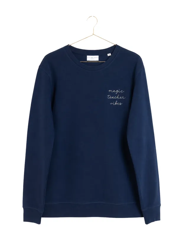 Ella and Rapha Magic Teacher Vibes felpa blu cotone