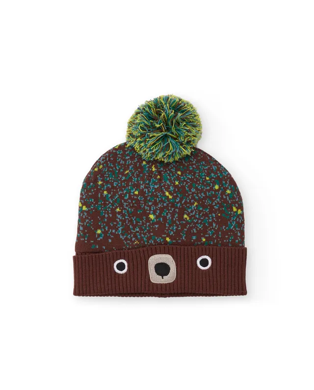 Tuc Tuc cappello bambino marrone pon pon orso