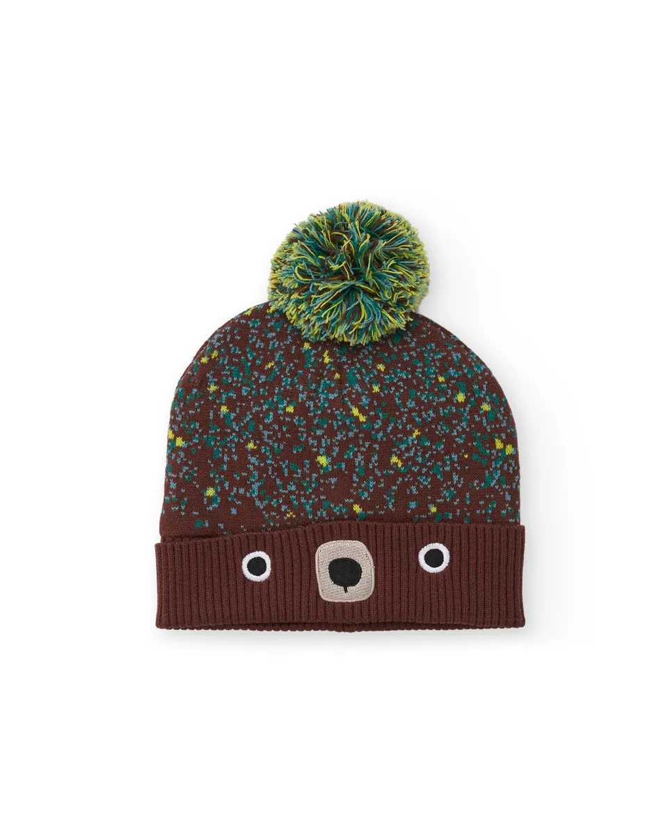 Tuc Tuc cappello bambino marrone pon pon orso