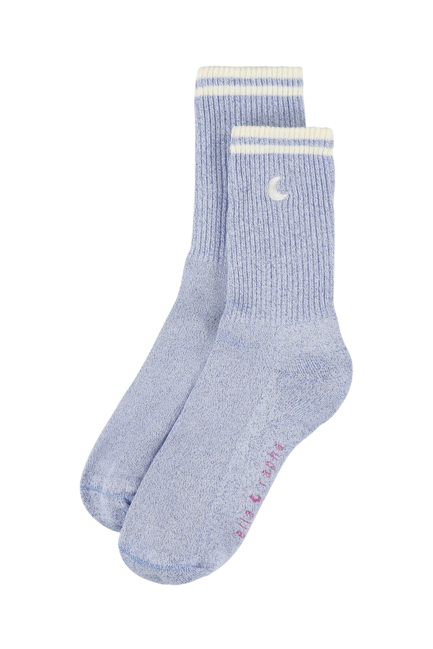 Ella and Rapha Sky Blue Moon calzini donna blu cotone