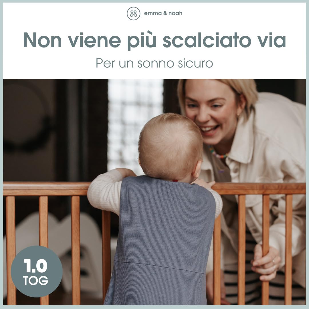emma & noah sacco nanna cotone bio menta 70 cm 1.0 TOG