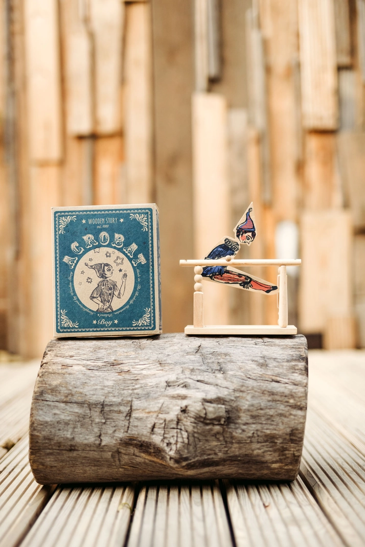 Wooden Story Acrobata Boy gioco equilibrio legno 17,5 cm