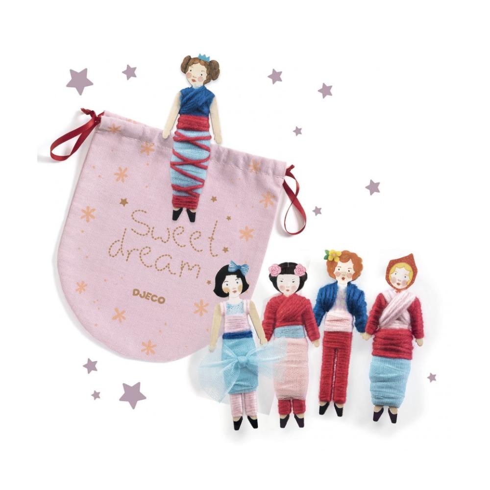 Djeco Do it Yourself Sweet Night kit bambole 5 pezzi lana