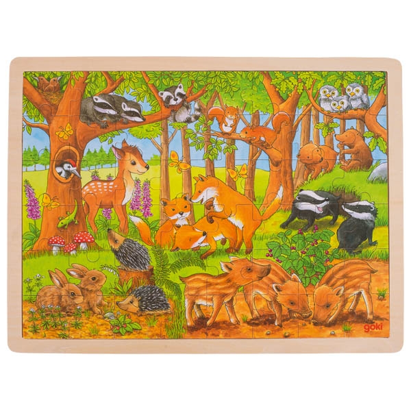 Goki Animali della Foresta puzzle legno 48 pezzi capriolo