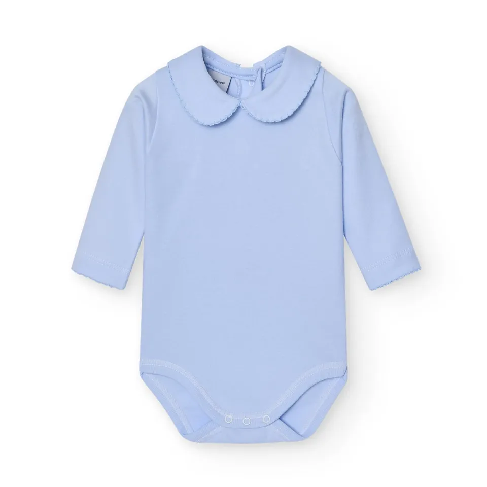Babidu 1190 body manica lunga cotone azzurro cielo